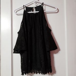 Iz Byer cold shoulder lace top!